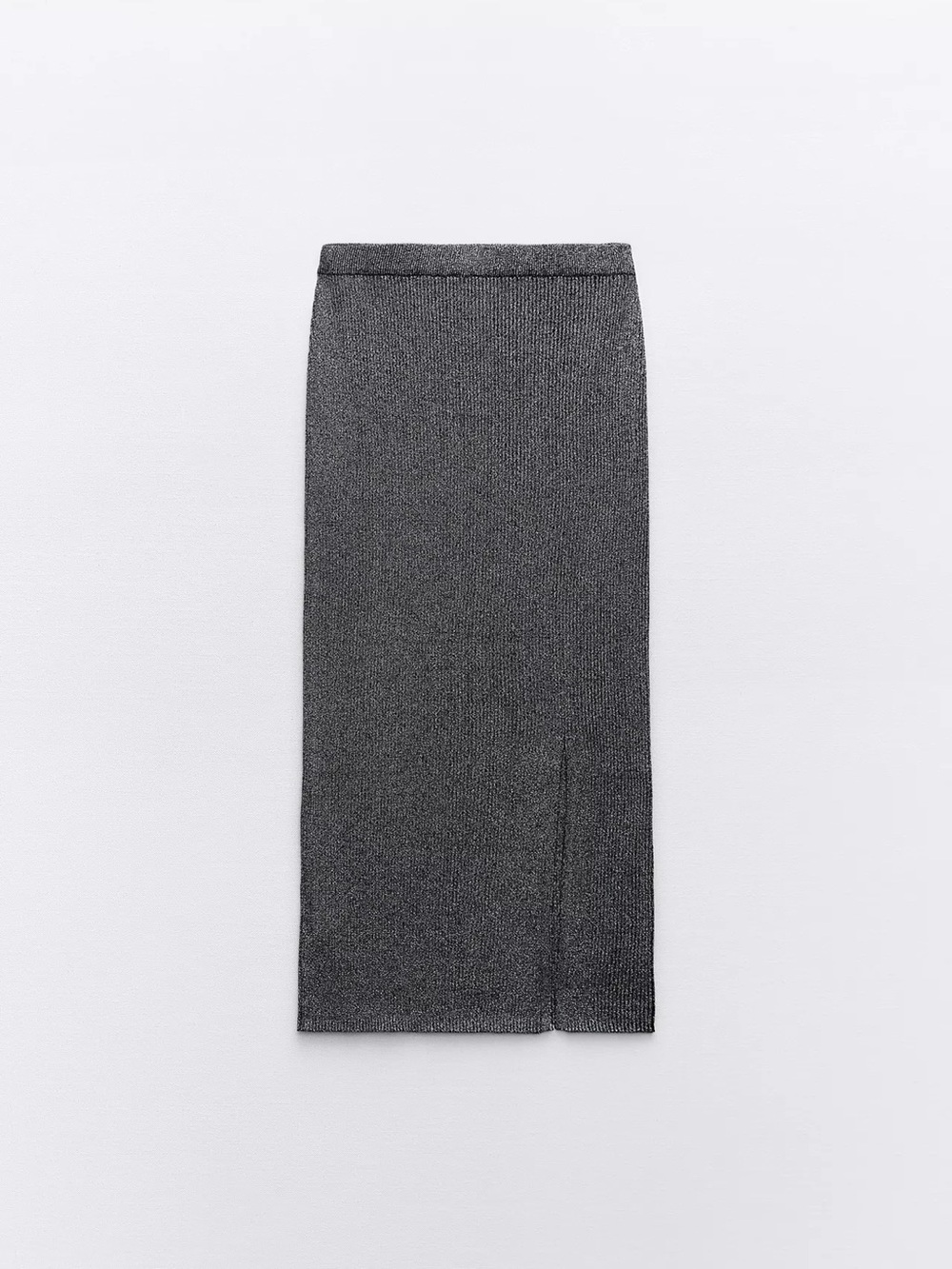 Zara Metallic Gray Ribbed Two-Piece Set - Picture 3 of 8